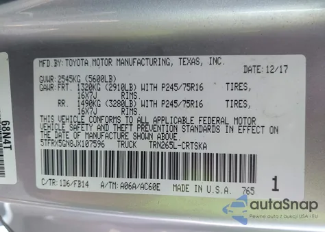 2018 Toyota Tacoma Sr из США, поврежденный, VIN 5TFRX5GN8JX107596